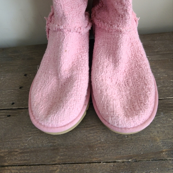 UGG Heirloom Lace Up Knit Boots 1000693 US Size 7 PINK - Picture 9 of 16